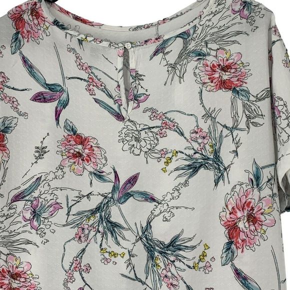 Buffalo David Bitton Sz M Peoni Tie Front Top Short Sleeve Boxy Summer 3067 - Picture 9 of 13